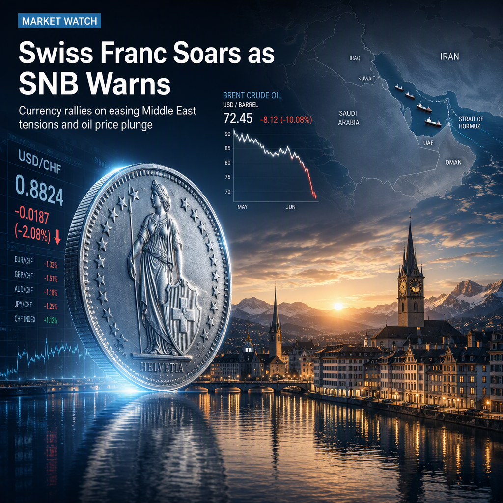 Swiss Franc Surges as SNB Signals Possible FX Intervention Amid Middle East Developments