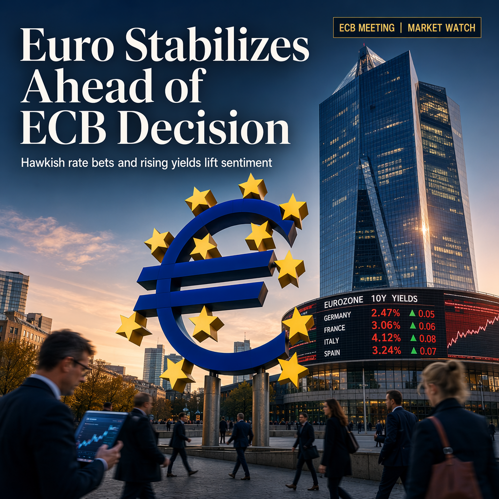 Euro Stabilizes Ahead of ECB Decision as Hawkish Rate Expectations Drive Yield Surge