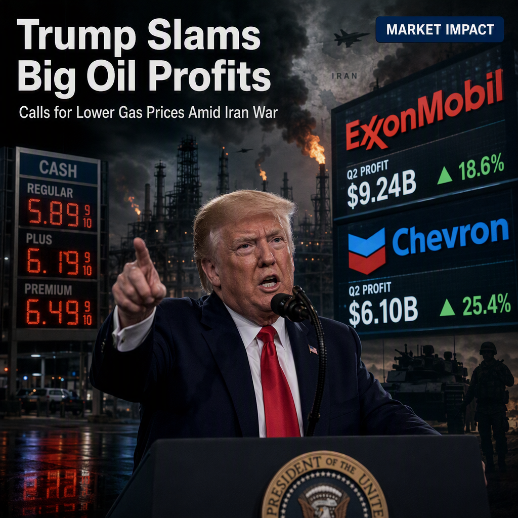 Trump Criticizes ExxonMobil and Chevron for Surging Profits Amid Iran War, Calls for Lower Gas Prices