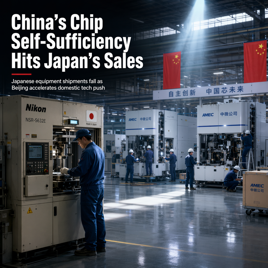 Japanese Chipmaking Equipment Sales to China Fall 10% Amid Beijing's Push for Self-Sufficiency