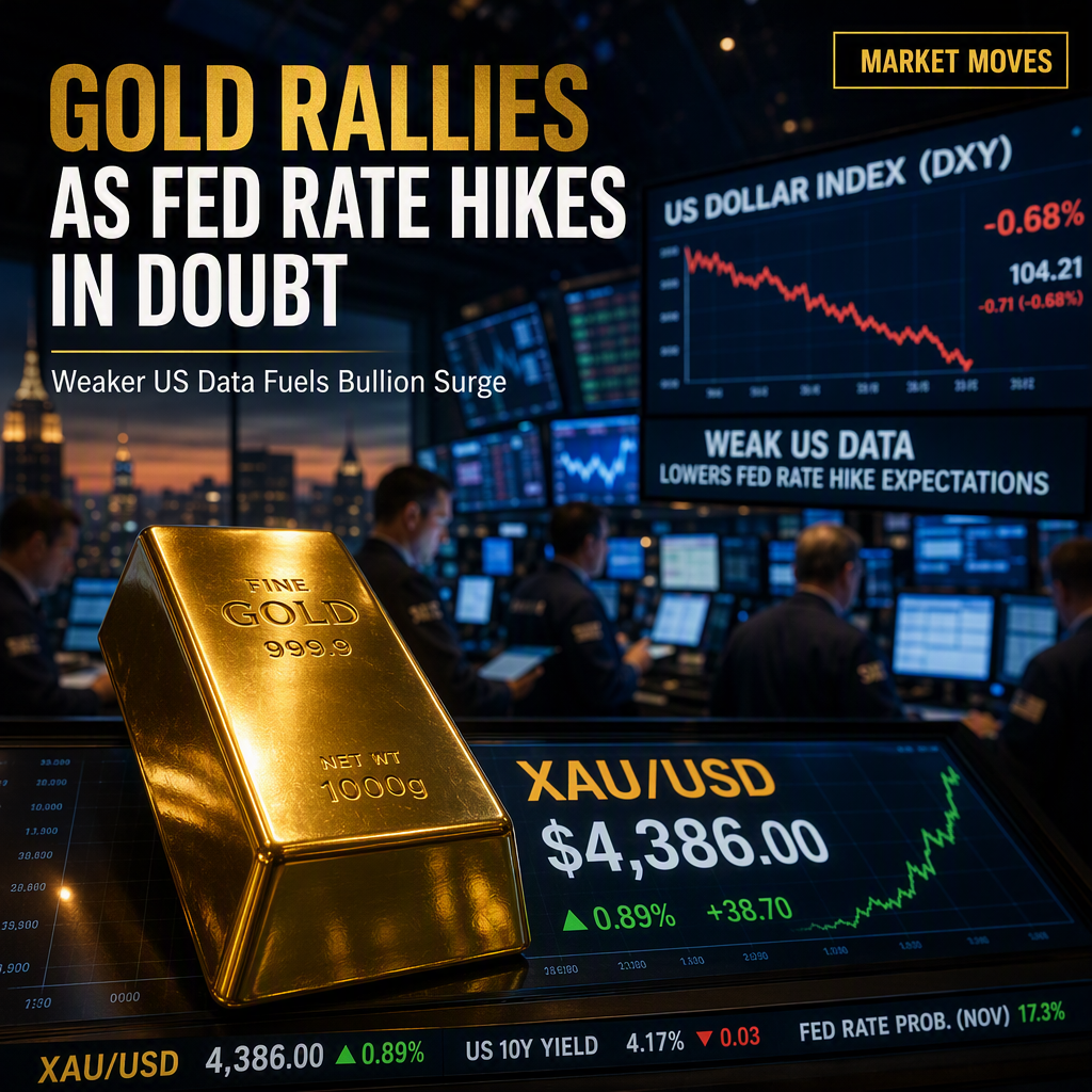 Gold Surges Nearly 0.90% as Weak US Data Lowers Fed Rate Hike Expectations