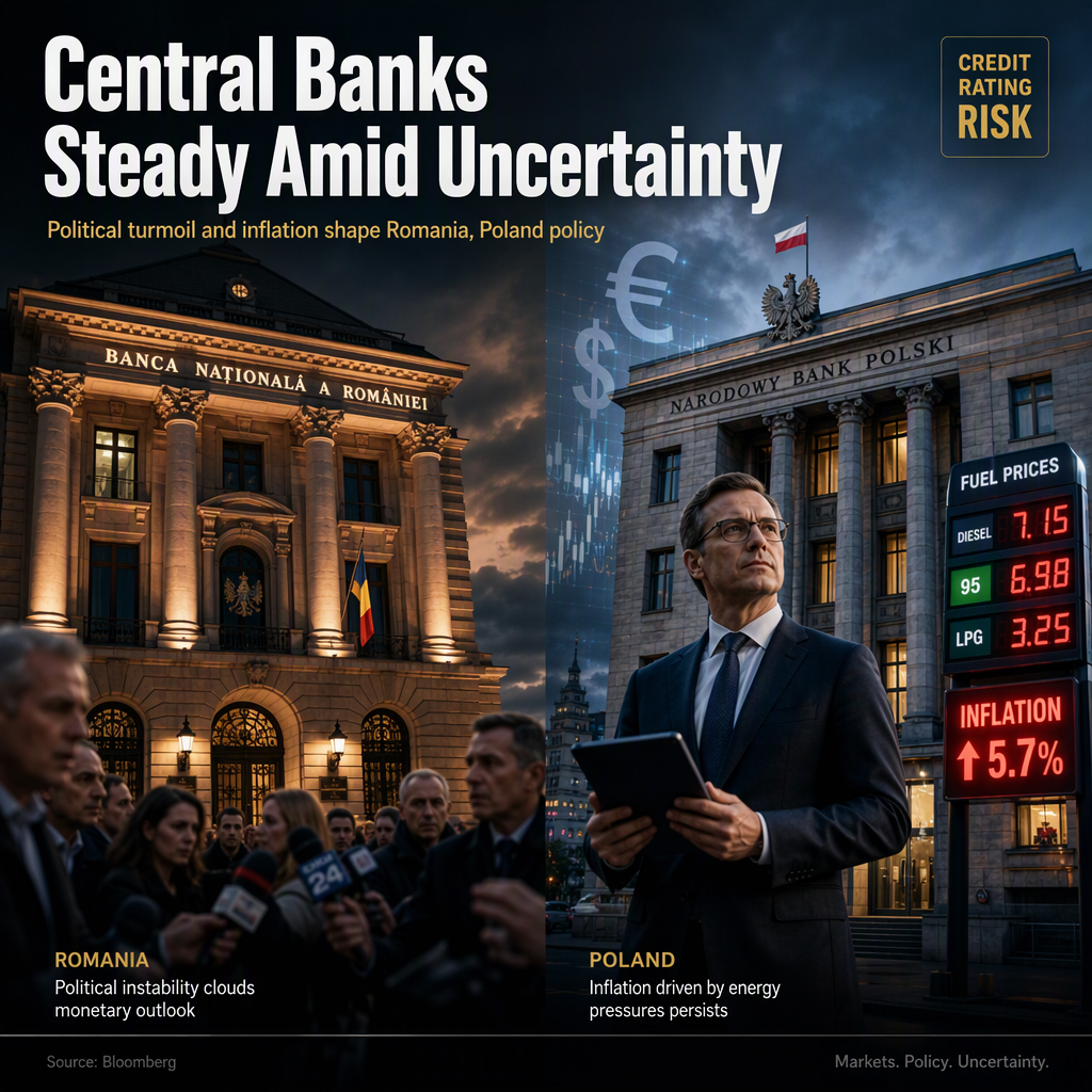 Central Banks in Romania and Poland Hold Rates Amid Political and Inflationary Pressures