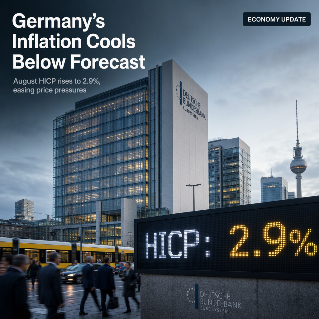 Germany's August Flash HICP Rises to 2.9%, Missing Expectations