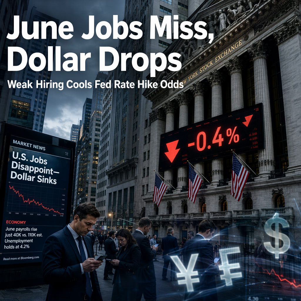U.S. June Jobs Report Misses Expectations, Weakening Dollar and Cooling Fed Hike Odds