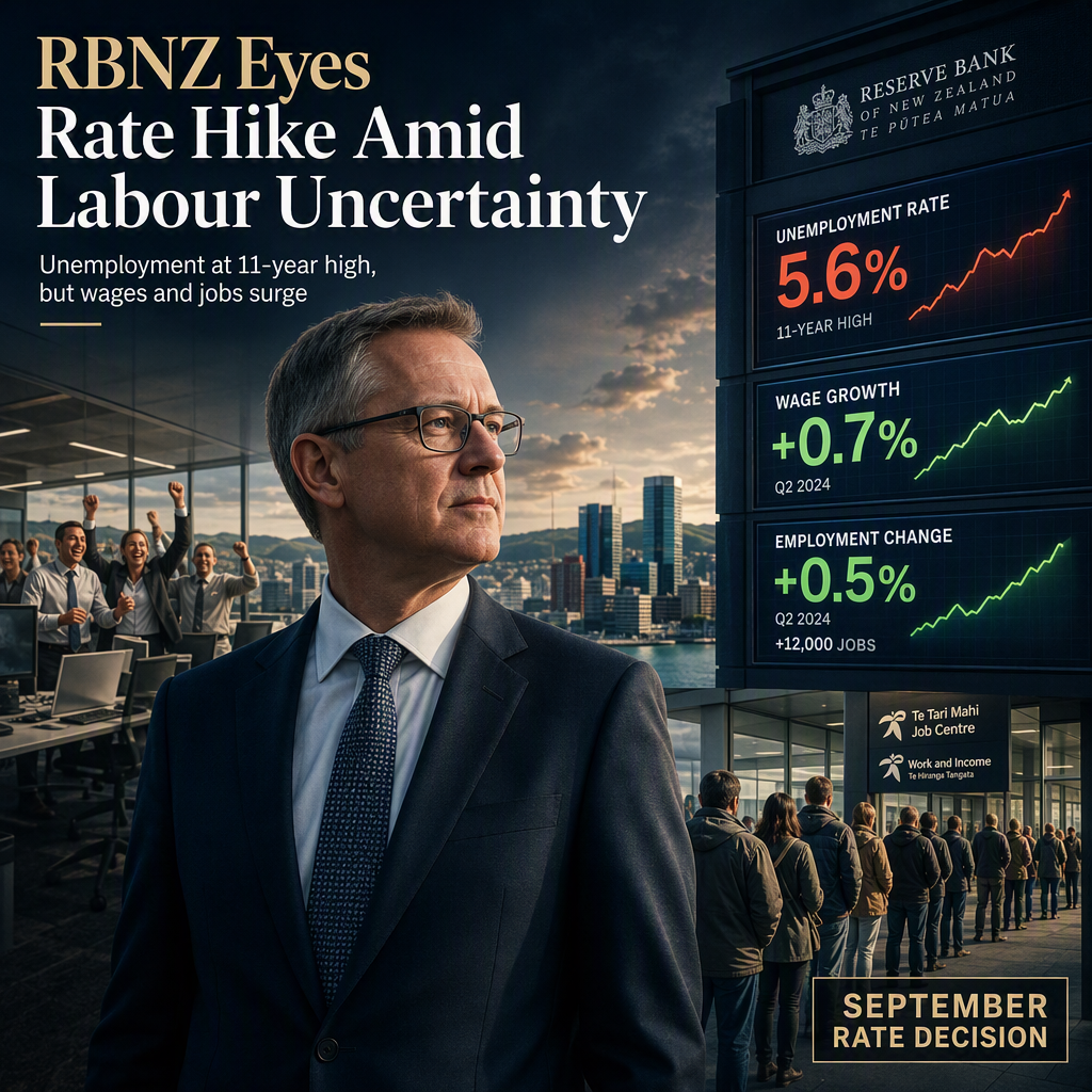 RBNZ Expected to Hike Rates Despite Mixed Labour Data as Unemployment Hits 11-Year High