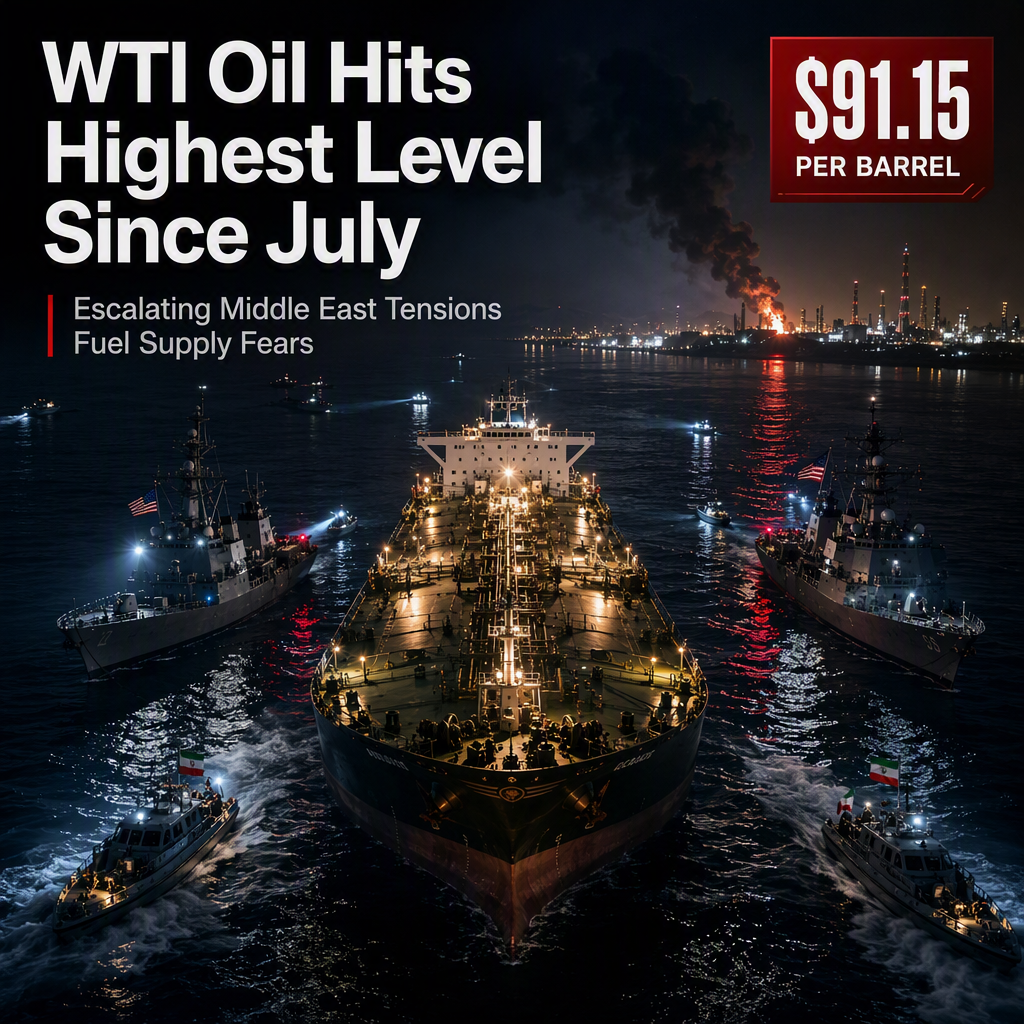 WTI Oil Hits Highest Level Since July Amid Escalating Middle East Tensions and Supply Risks