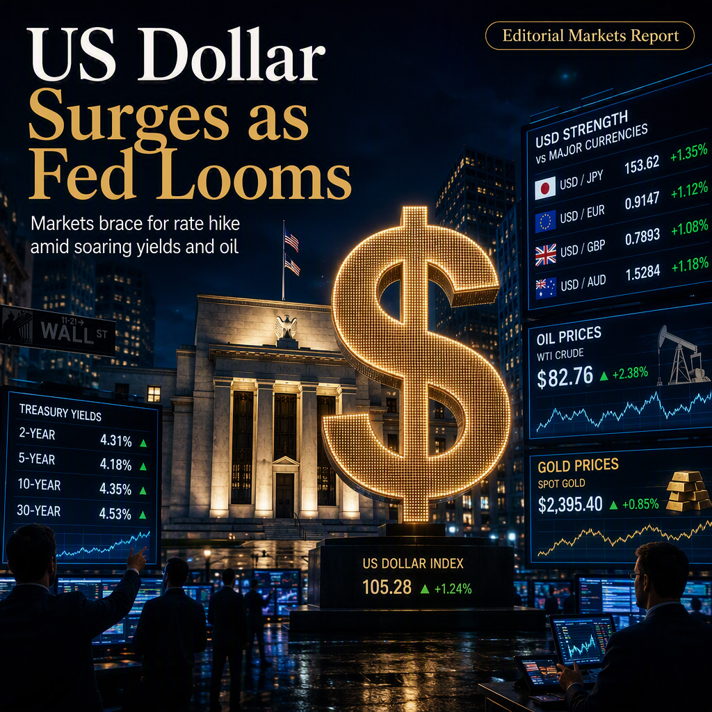 US Dollar Strengthens as Markets Anticipate Fed Rate Hike Amid Surging Yields and Oil Prices