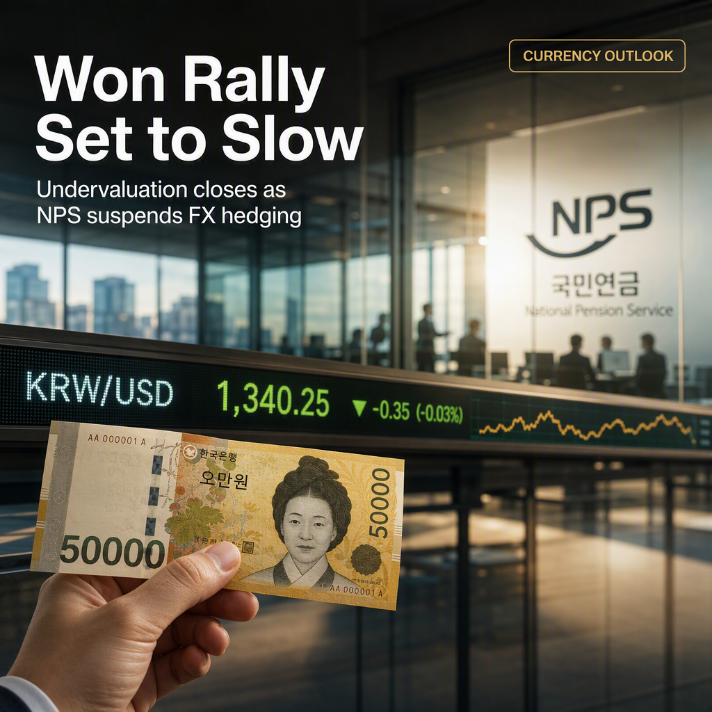 South Korean Won Rally Expected to Slow as Undervaluation Closes and NPS Suspends FX Hedging