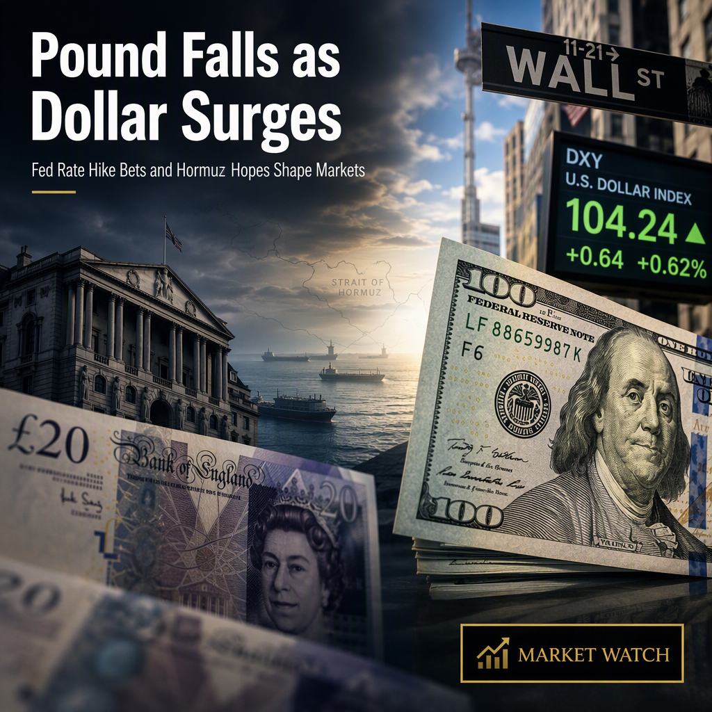British Pound Drops as US Dollar Strengthens Amid Fed Rate Hike Speculation and Hormuz Reopening Hopes