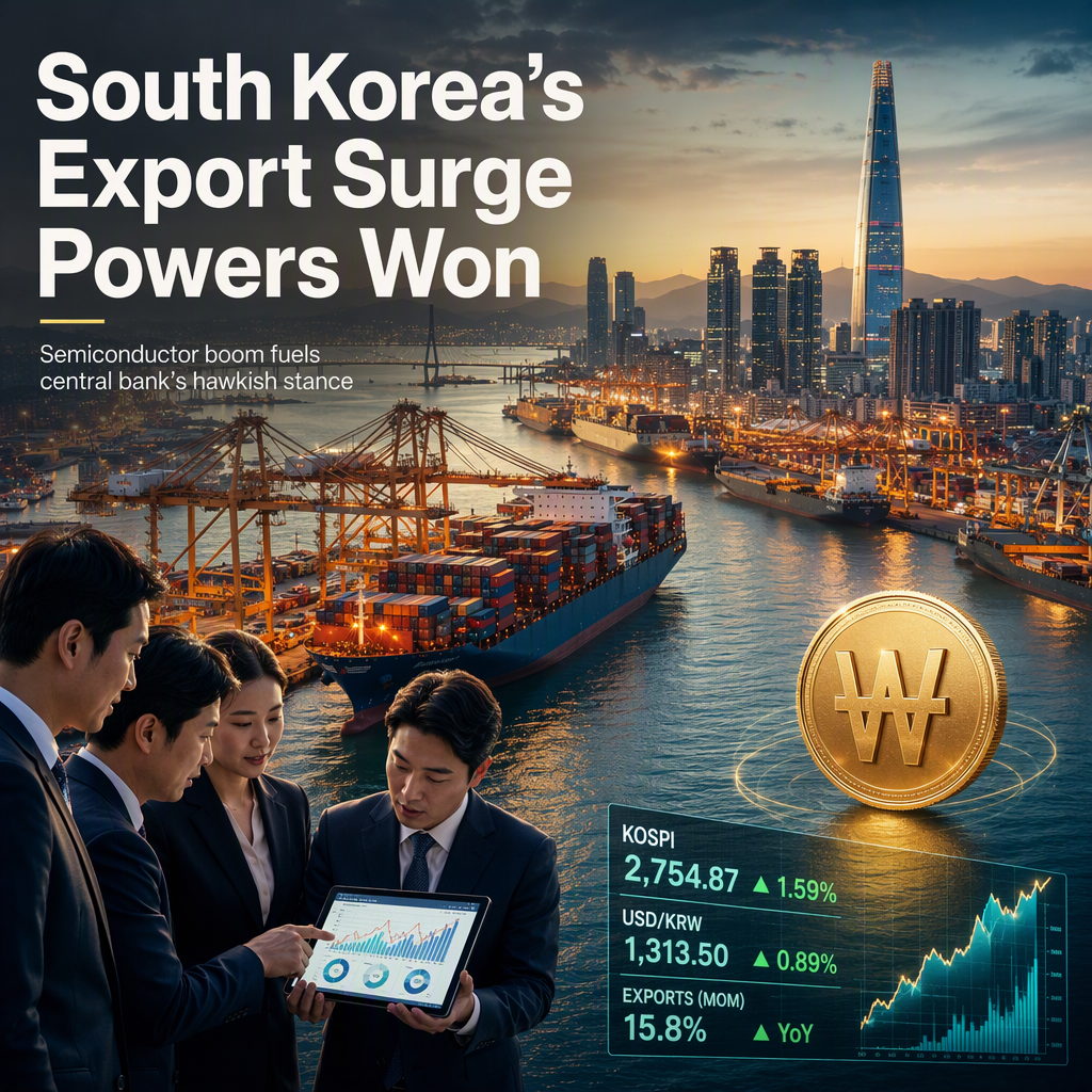 South Korea's Export Boom Bolsters Won and Supports Bank of Korea's Hawkish Stance
